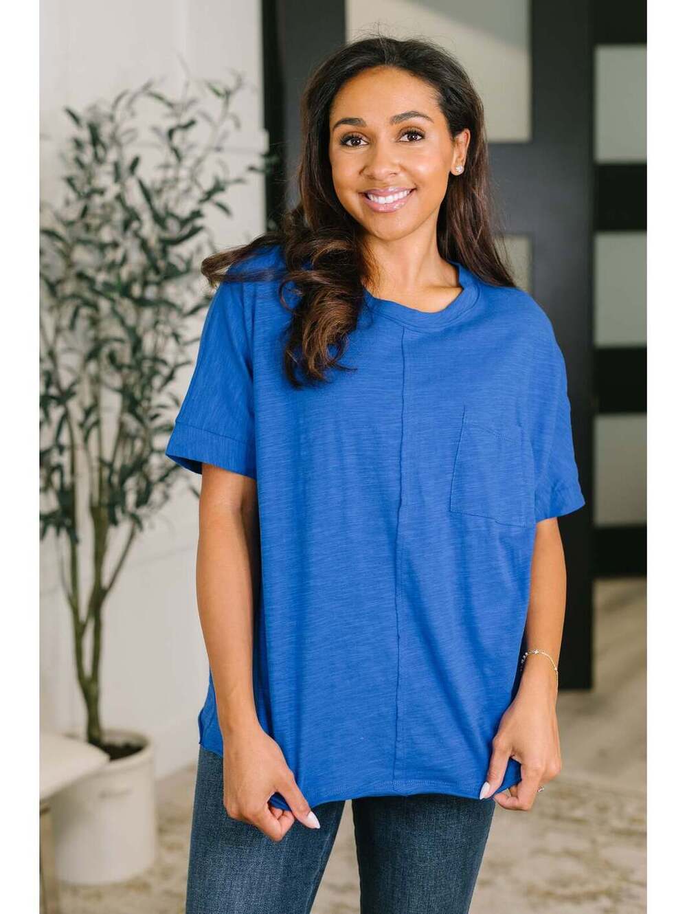 The Layback Relaxed Basic Tee in Royal Blue